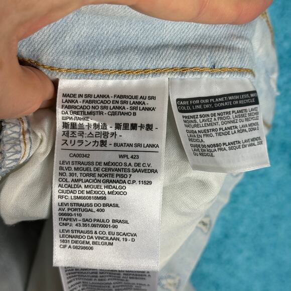 Levis Jeans Womens 28 Blue Denim Ribcage Straight Ankle Button Fly Size 28x27 - Picture 13 of 16